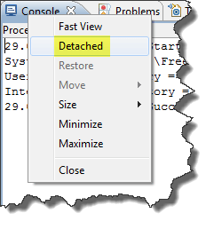 Detached menu item for views