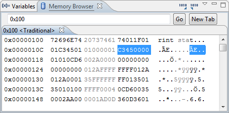 Memory Browser View in CodeWarrior for MCU