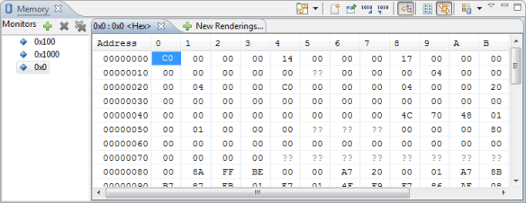 Memory View in CodeWarrior for MCU