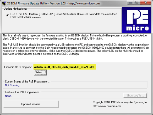 OSBDM Firmware Update Utility
