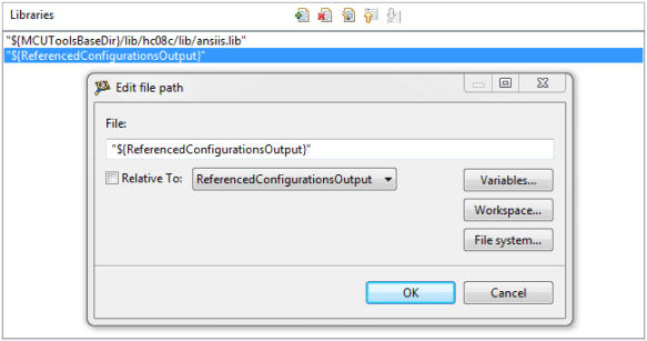 Linking the output of a subproject