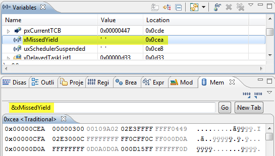 Using address of variable in Memory Browser
