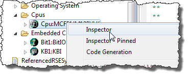 Inspector on CPU component