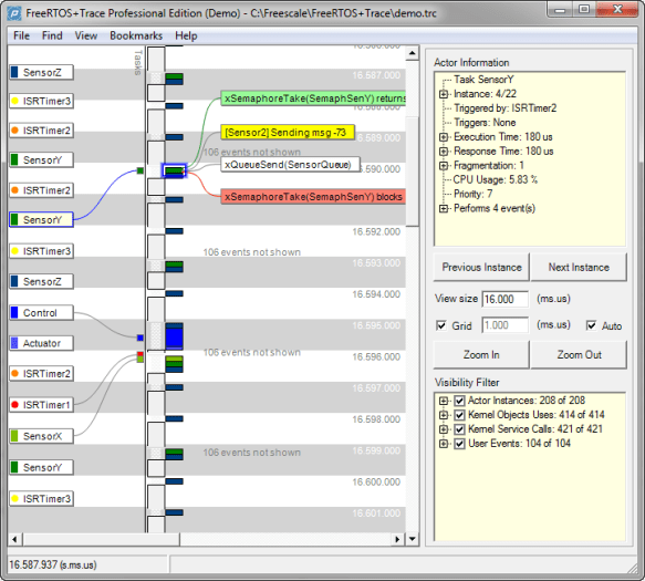 Percepio FreeRTOS+Trace Main Window Percepio FreeRTOS+Trace Main Window