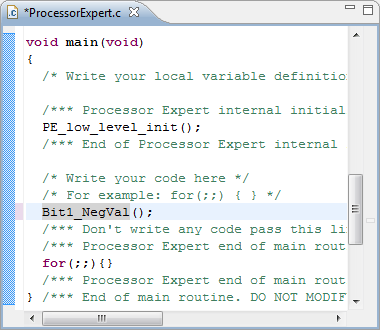 main() function in Processor Expert.c