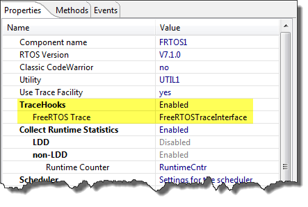 Trace Hooks Enabled in FreeRTOS Component Trace Hooks Enabled in FreeRTOS Component