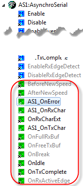 Processor Expert Component Events