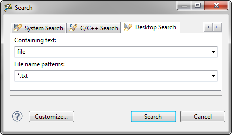 Desktop Search Dialog
