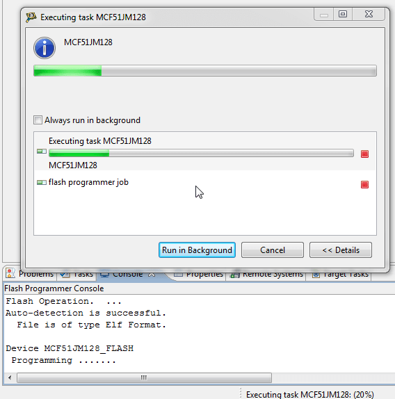 Executing flash programming | MCU on Eclipse
