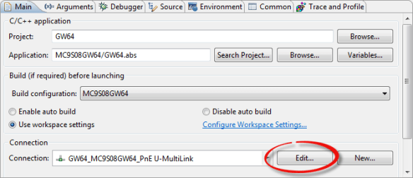 Connection Settings in Run Configuration Connection Settings in Run Configuration