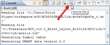 Console Save to File Button Console Save to File Button