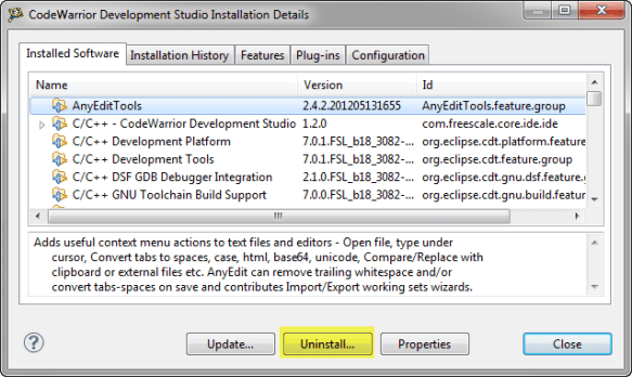 Uninstall of a plugin Uninstall of a plugin
