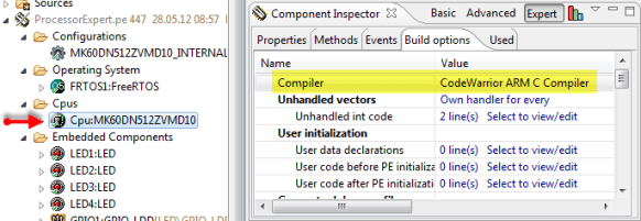 Compiler in CPU Properties