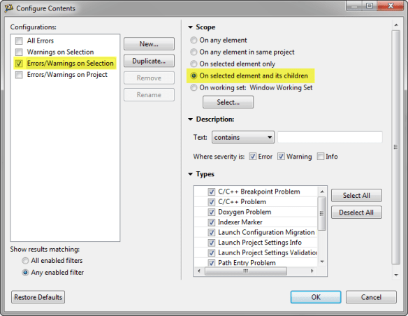 Configure Contents Settings