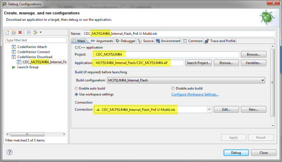 Changed Launch Configuration