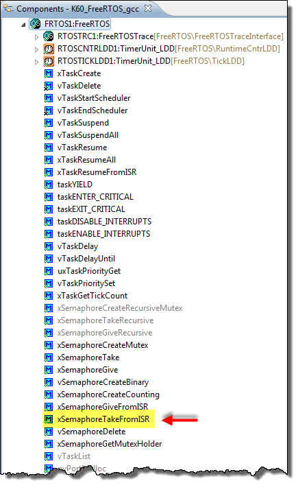 FreeRTOS Processor Expert Component with xSemaphoreTakeFromISR