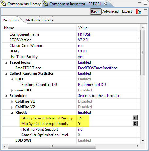 Interrupt Priority Settings for Kinetis