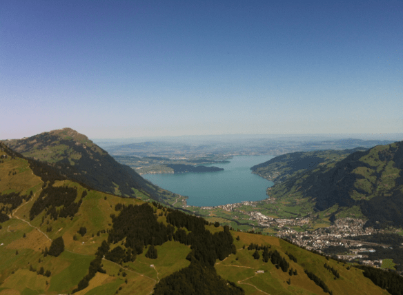 View to the West with Rigi and Lake Zug View to the West with Rigi and Lake Zug