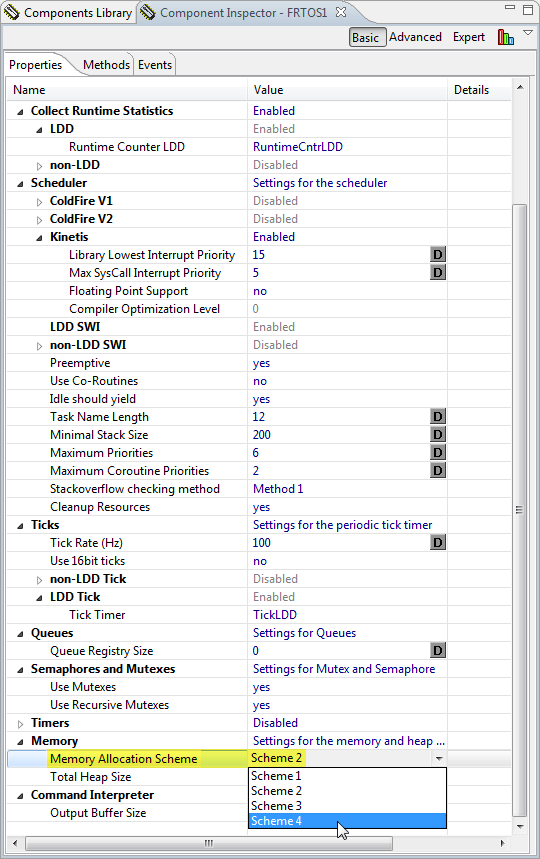 Component Properties with new Memory Allocation Scheme 4