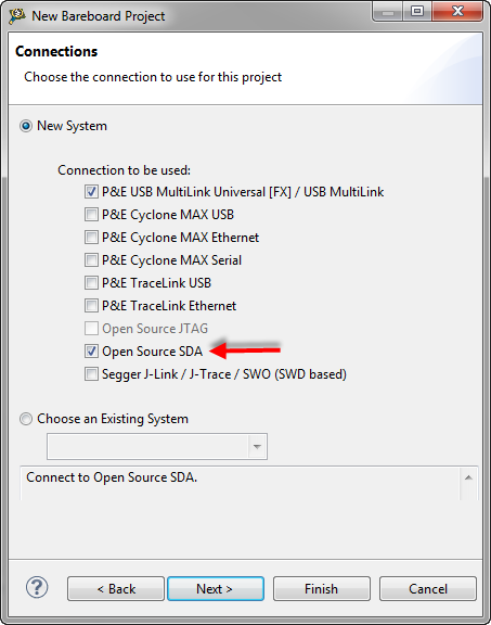 OpenSDA Debug Connection