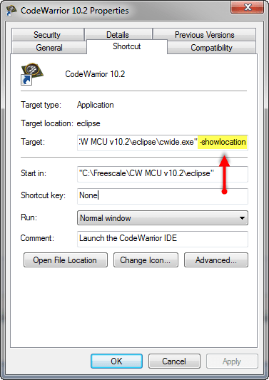 Showlocation Startup Parameter