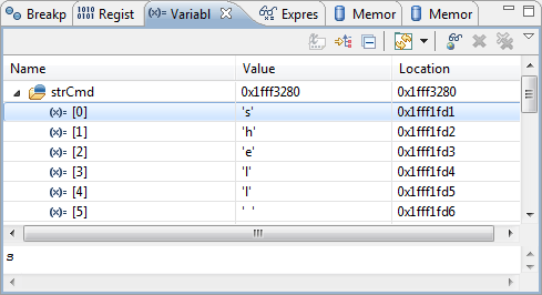 String as Array in Variables View