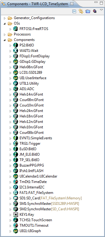 Tower LCD Subsystem Components with FreeRTOS