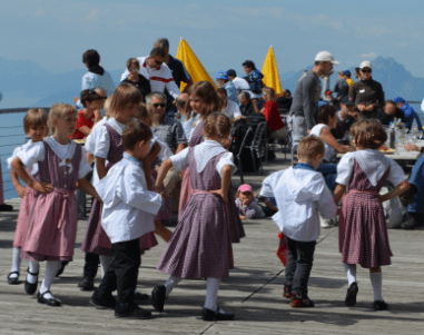 Rigi Traditional Trachten Children Dancing Formation