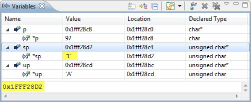 Variables View with Casted Type