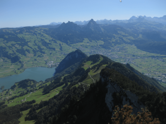 View to the East with Lake Lowerz and Mythen Peaks in the Background View to the East with Lake Lowerz and Mythen Peaks in the Background