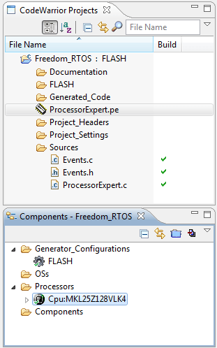 Freedom RTOS Project created