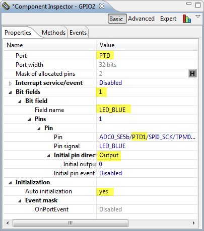 Settings for Blue LED