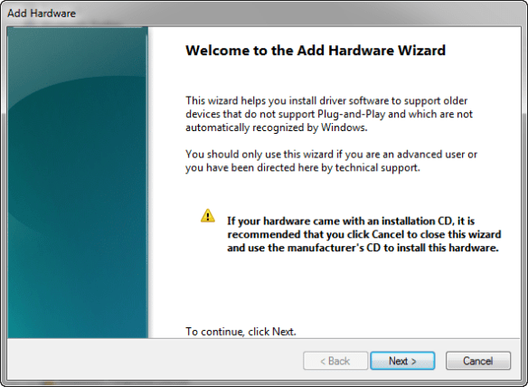 Add Hardware Wizard Add Hardware Wizard