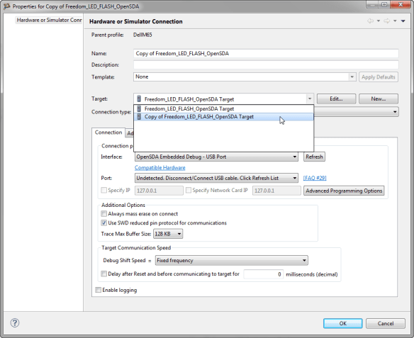 Assigning new Target Settings