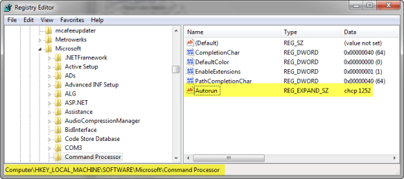 Autorun in registry Autorun in registry