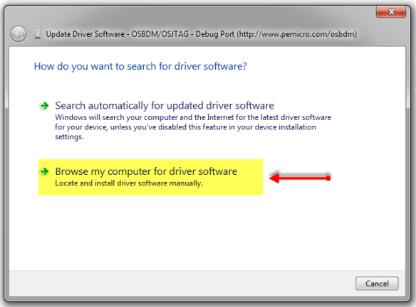 Browse my Computer for driver software Browse my Computer for driver software