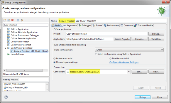 Connection Setting in Copied Project