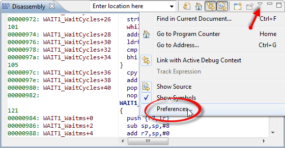 Disassembly View Preferences