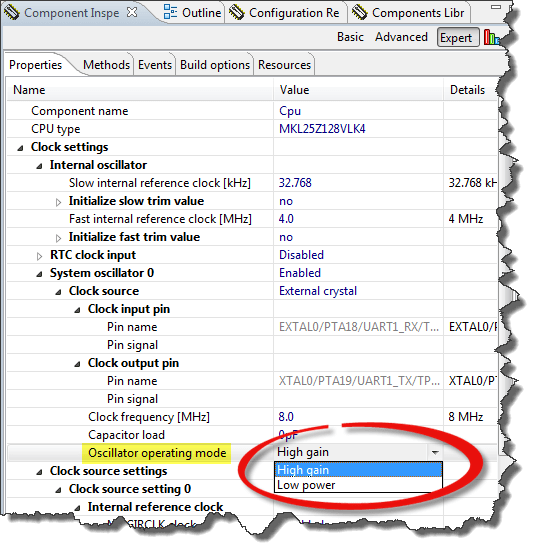 Oszillator operating mode Oszillator operating mode
