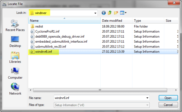 Selecting Windriver File Selecting Windriver File