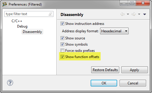 Show Functions with Offset