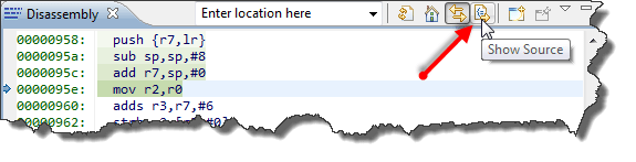 Show Source in Disassembly View