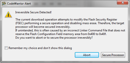 Irreversible Secure Detected