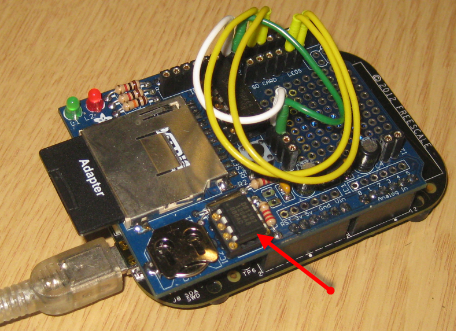 DS1307 on the Arduino Data Logger Shield, on top of the FRDM-KL25Z