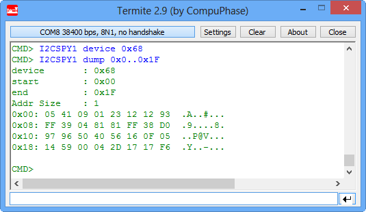 Dumping I2C Device Memory