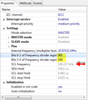 Frequency Divider to achieve 109 kHz I2C clock