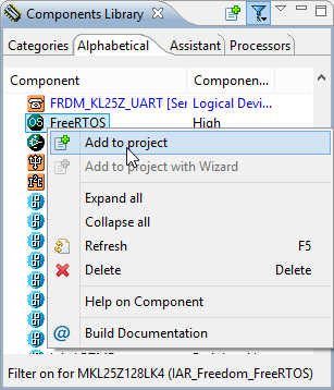 Adding FreeRTOS Component