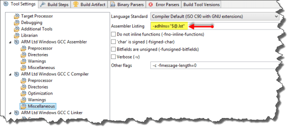 Assembler listing option