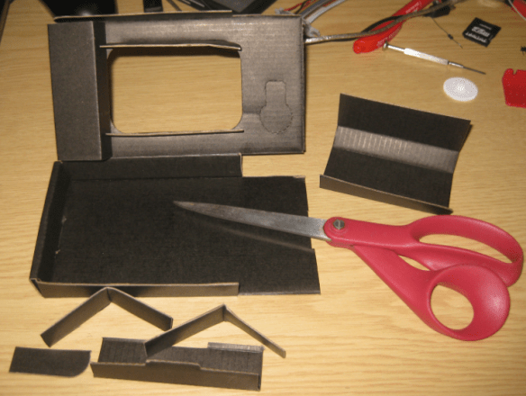 Cut parts of the black inner box