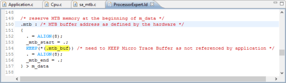 mtb_buf in linker file